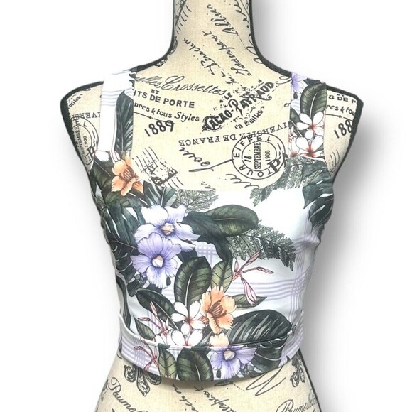 EleVen Venus Williams L Tropicana Floral Sports Bra Crossback Stretch NWT - Picture 5 of 11